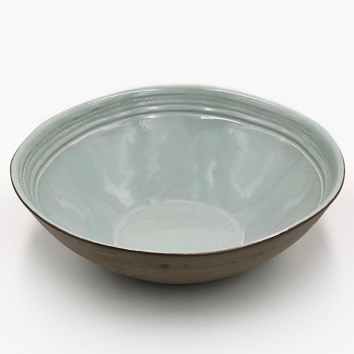 Akare Twist Bowl Celadon, Handmade in Africa salad bowl